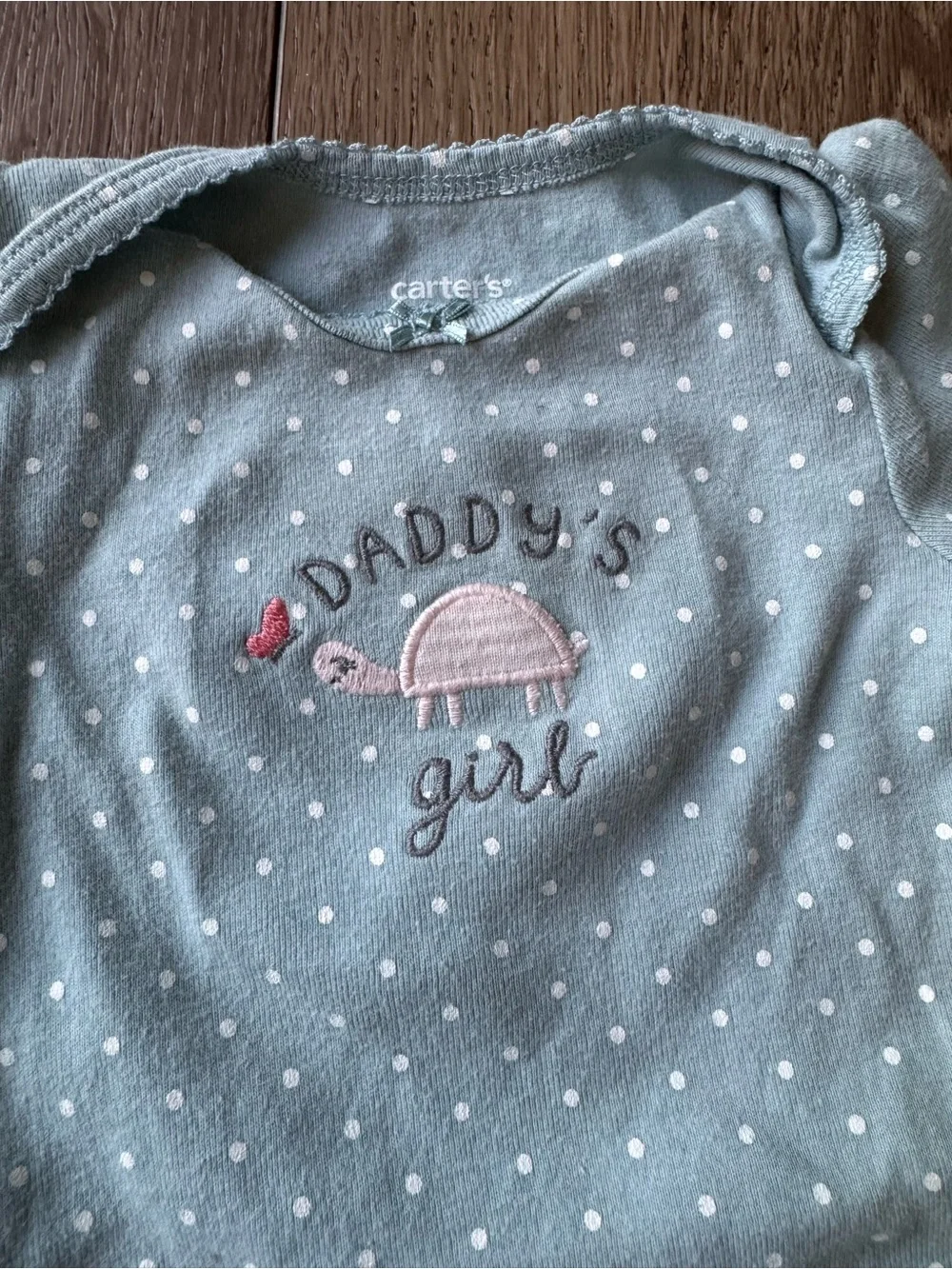 Daddy's Girl Polka Dot Baby One-Piece Bodysuit - Blue